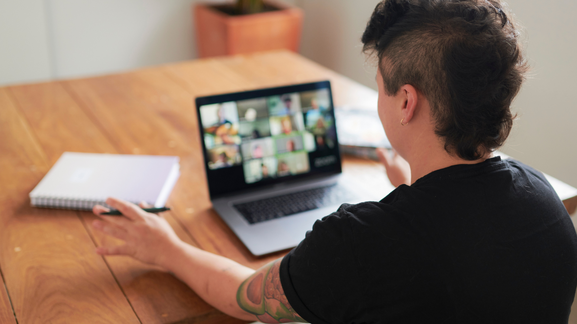 Photo of person on a webinar