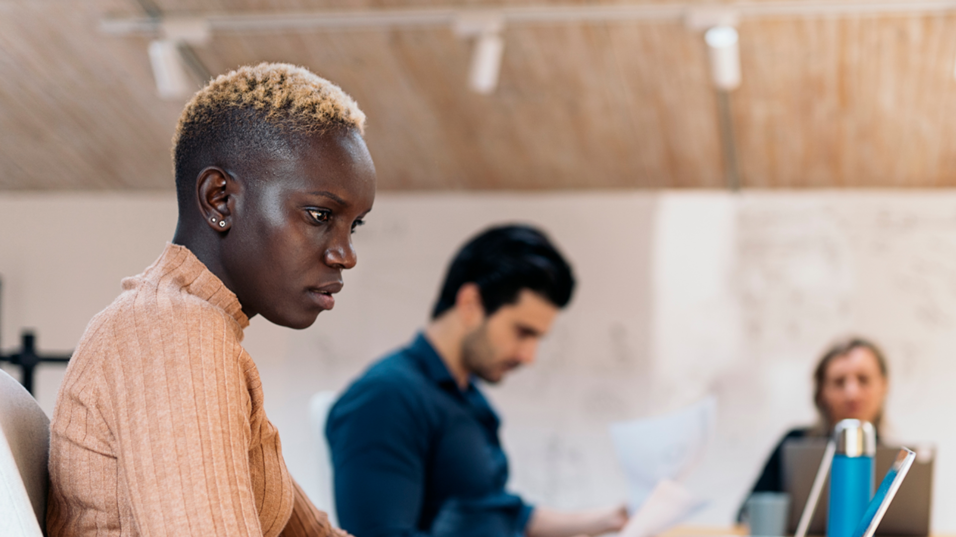 Employee reading information on neurodiversity inclusion
